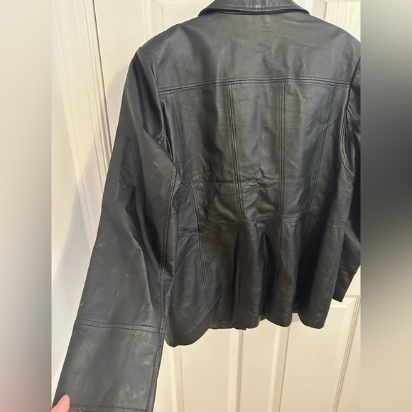 100% Genuine Leather Jacket, Collar, Pockets - Picture 3 of 8